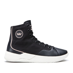 Mens Supra High Top Shoes STATIK Black/bone | AU-75827